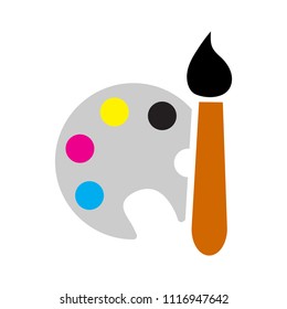 painting palette icon, vector drawing sign isolated - color art icon