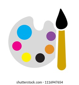 painting palette icon, vector drawing sign isolated - color art icon