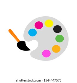 painting palette icon, vector drawing sign isolated - color art icon