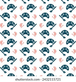 Painting palette trendy repeating fashion pattern vector illustration background