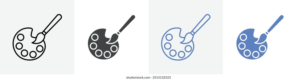 painting pallet icon vector set use for web ui or app