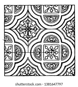 Painting Pattern is a 13th century design, vintage line drawing or engraving illustration.