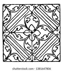 Painting Pattern is an Italian Renaissance design, its found in the Santa Croce church in Florence, vintage line drawing or engraving illustration.