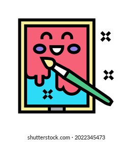 painting picture kindergarten color icon vector. painting picture kindergarten sign. isolated symbol illustration