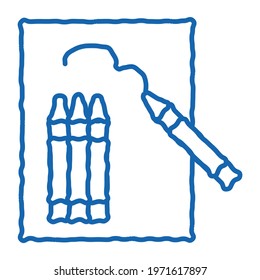 painting picture sketch icon vector. Hand drawn blue doodle line art painting picture sign. isolated symbol illustration