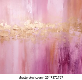 Pintando cor-de-rosa e fundo vetor de ouro, atmosfera vibrante e cativante. Fundo bonito compreendendo rosa suave e tons de ouro cintilante. As cores se misturam harmoniosamente 