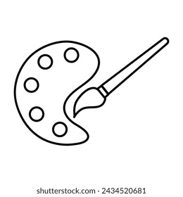 Ilustración plana del vector de la placa de la pintura en fondo blanco..eps