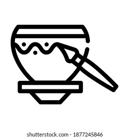 painting pot line icon vector. painting pot sign. isolated contour symbol black illustration