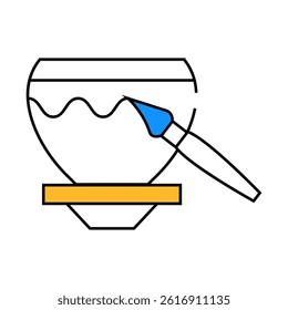 painting pot line icon vector. painting pot sign. isolated symbol illustration
