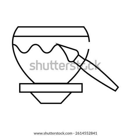 painting pot line icon vector. painting pot sign. isolated contour symbol black illustration
