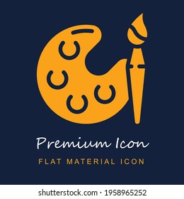 Painting premium material ui ux isolated vector icon in navy blue and orange colors