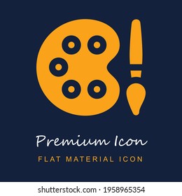 Painting premium material ui ux isolated vector icon in navy blue and orange colors