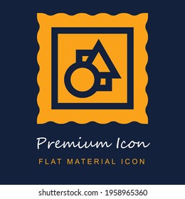 Painting premium material ui ux isolated vector icon in navy blue and orange colors