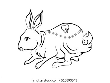 The painting rabbit one of the 12 zodiac based on the belief of the people of Asia. This is the year that represents destiny and lifestyle.