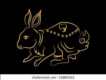 The painting rabbit one of the 12 zodiac based on the belief of the people of Asia. This is the year that represents destiny and lifestyle.