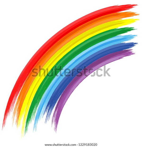 Painting Rainbow On White Background Vector Stock Vector (Royalty Free ...