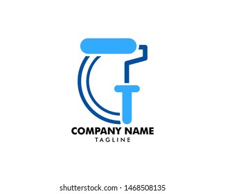 Painting roll icon logo element illustration