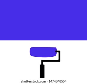 painting roller icon. Simple roller with puddle of paint.