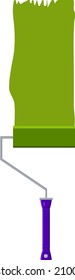 Painting roller, illustration, vector on a white background.
