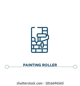 icono del vector de contorno de rodillos de pintura. ilustración de elemento simple. icono de contorno de rodillos de pintura a partir del concepto de construcción editable. se puede usar para web y móvil
