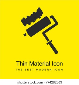 Painting roller tool on a wall bright yellow material minimal icon or logo design