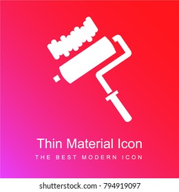 Painting roller tool on a wall red and pink gradient material white icon minimal design