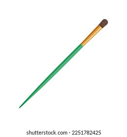 Painting round brush for artists cartoon illustration. Paintbrush for drawing on white background, painter supply. Art, stationery concept