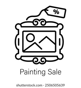 Icono de venta de pintura en estilo lineal 