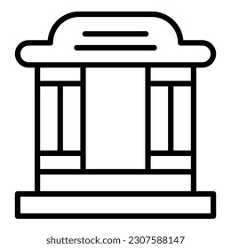 Vector de contorno de icono de la escuela de pintura. Ilustración artística. Clase de artista