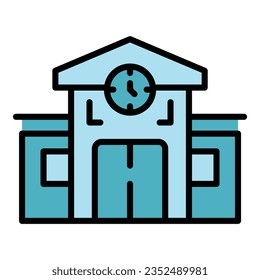 Painting school icon outline vector. Art artist. Design kid color flat