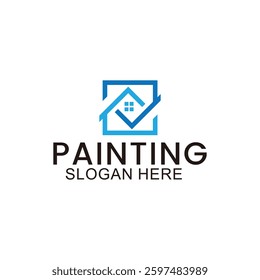 painting service logo design, repair color icon, house and building painting service vector template on white background