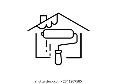 Painting Services icon. icon related to painting. line icon style. Simple vector design editable