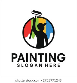 painting services logo design template illustration vector