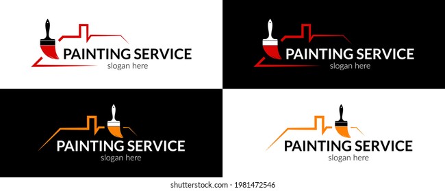 Painting services logo. Vector template.