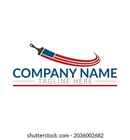 Painting Services Logo Vector Template .home paintbrush logo vector