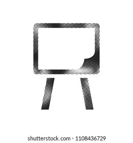 Painting stand icon in halftone style. Black and white monochrome vector illustration.