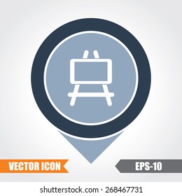 Painting Stand Icon On Map Pointer. Eps.-10.