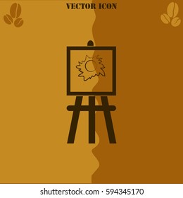 Painting Stand vector  icon. Coffee symbol background.