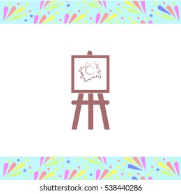 Painting Stand vector icon on white background. Isolated illustration. Business picture.