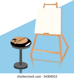 Painting studion accessories, grouped objects