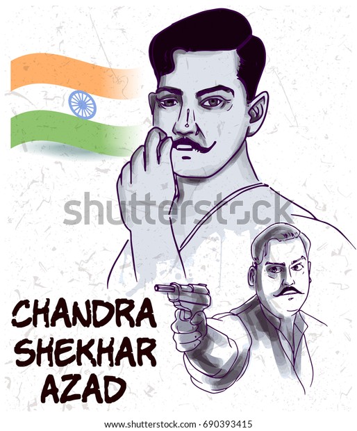 Painting Style Illustration Indian Freedom Fighter Stock Vector ...