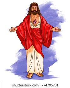 painting style illustration of Jesus Christ ( yeshu )