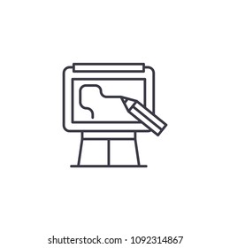 Painting subject linear icon concept. Painting subject line vector sign, symbol, illustration.
