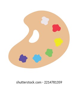 Painting supplies, color palettes, colorful tubes, watercolors, oil paints, acrylic paints.