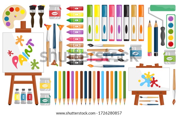 Painting Supplies Digital Clip Art Painting Stock Vector (Royalty Free ...