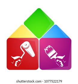 Painting symbol with business tool