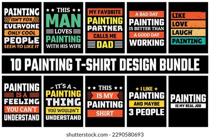 Painting T Shirt Design Set Vector