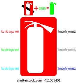 painting template for extinguisher with instruction