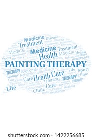 Painting Therapy word cloud. Wordcloud made with text only.