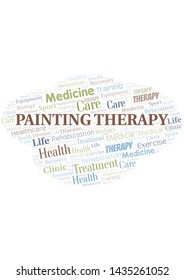 Painting Therapy word cloud. Wordcloud made with text only.